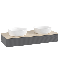 Villeroy & Boch Antao Waschtischunterschrank 1200x190x500mm L13113GK mit Beleuchtung mit Struktur FK/AP: GK/3