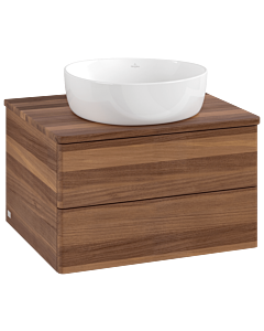 Meuble vasque Villeroy &amp; Boch Antao L18012HM avec éclairage, 60 x 36 x 50 cm, plan vasque couleur noyer chaud, noyer chaud