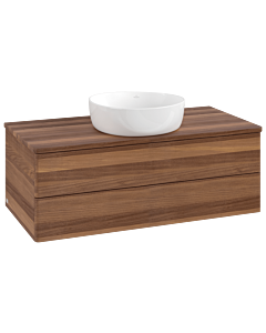 Villeroy und Boch Antao Waschtisch-Unterschrank L20012HM mit Beleuchtung, 100x36x50cm, Waschbeckenplattenfarbe warm walnut, warm walnut