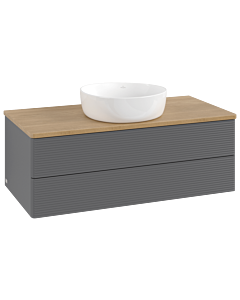 Villeroy und Boch Antao Waschtisch-Unterschrank L20111GK 100x36x50cm, Waschbeckenplattenfarbe honey oak, anthracite matt lacquer