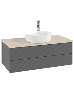 Villeroy & Boch Antao Waschtischunterschrank 1000x360x500mm L20153GK mit Beleuchtung mit Struktur FK/AP: GK/3