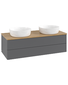 Villeroy & Boch Antao Waschtischunterschrank 1200x360x500mm L24111GK mit Beleuchtung mit Struktur FK/AP: GK/1