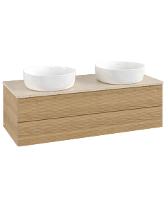 Villeroy und Boch Antao Waschtisch-Unterschrank L24113HN 120x36x50cm, Waschbeckenplattenfarbe botticino, honey oak