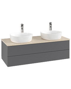 Villeroy & Boch Antao Waschtischunterschrank 1200x360x500mm L24153GK mit Beleuchtung mit Struktur FK/AP: GK/3