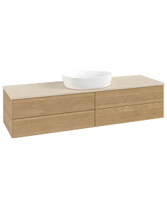 Villeroy &amp; Boch Antao vanity unit L25013HN 160x36x50cm, washbasin top color botticino, honey oak