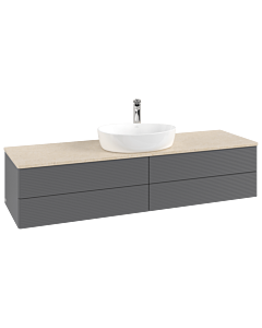 Villeroy & Boch Antao Waschtischunterschrank 1600x360x500mm L25153GK mit Beleuchtung mit Struktur FK/AP: GK/3