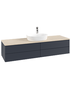 Villeroy & Boch Antao Waschtischunterschrank 1600x360x500mm L25153HG mit Beleuchtung mit Struktur FK/AP: HG/3