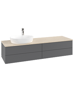 Villeroy & Boch Antao Waschtischunterschrank 1600x360x500mm L26153GK mit Beleuchtung mit Struktur FK/AP: GK/3