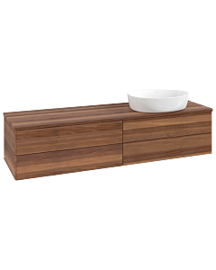 Meuble vasque Villeroy &amp; Boch Antao L27012HM avec éclairage, 160 x 36 x 50 cm, plan vasque couleur noyer chaud, noyer chaud