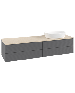 Villeroy & Boch Antao Waschtischunterschrank 1600x360x500mm L27113GK mit Beleuchtung mit Struktur FK/AP: GK/3