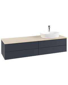 Villeroy & Boch Antao Waschtischunterschrank 1600x360x500mm L27153HG mit Beleuchtung mit Struktur FK/AP: HG/3