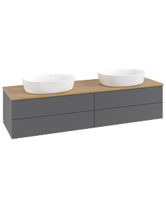Villeroy &amp; Boch Antao vanity unit L28111GK 160x36x50cm, washbasin top color honey oak, anthracite matt lacquer