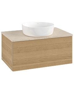 Villeroy &amp; Boch Antao vanity unit L30113HN 80x36x50cm, washbasin top color botticino, honey oak