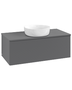 Villeroy & Boch Antao Waschtischunterschrank 1000x360x500mm L31150GK mit Beleuchtung mit Struktur FK/AP: GK/0