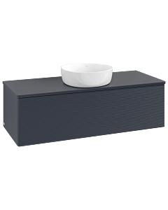 Villeroy &amp; Boch Antao vanity unit L32110HG 120x36x50cm, washbasin top color lacquer, midnight blue matt lacquer