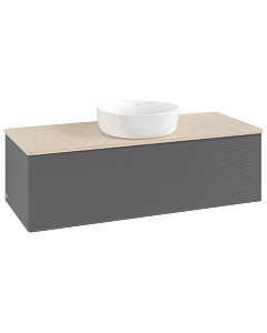 Villeroy & Boch Antao Waschtischunterschrank 1200x360x500mm L32113GK mit Beleuchtung mit Struktur FK/AP: GK/3