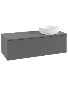 Villeroy & Boch Antao Waschtischunterschrank 1200x360x500mm L34150GK mit Beleuchtung mit Struktur FK/AP: GK/0