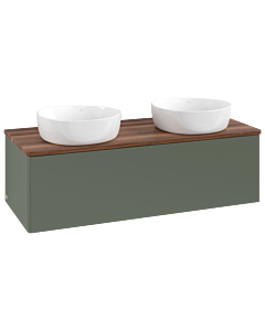 Villeroy und Boch Antao Waschtisch-Unterschrank L35012HL 120x36x50cm, Waschbeckenplattenfarbe warm walnut, leaf green matt lacquer