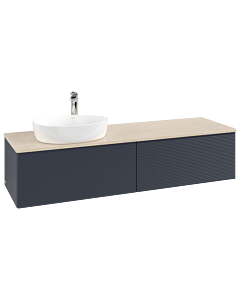 Villeroy & Boch Antao Waschtischunterschrank 1600x360x500mm L37153HG mit Beleuchtung mit Struktur FK/AP: HG/3