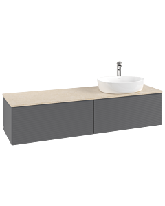 Villeroy & Boch Antao Waschtischunterschrank 1600x360x500mm L38153GK mit Beleuchtung mit Struktur FK/AP: GK/3