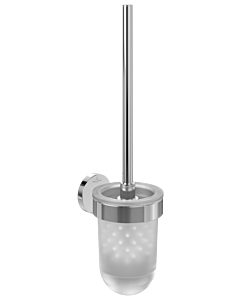 Villeroy und Boch Elements Tender toilet brush set TVA15101600061 94x353x118mm, frosted glass, with WC brush, chrome