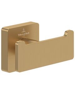 Villeroy und Boch Elements Striking Doppel-Handtuchhaken TVA15201200076 brushed gold, 80x44x45mm