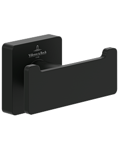 Villeroy und Boch Elements Striking double towel hook TVA152012000K5 matt black, 80x44x45mm