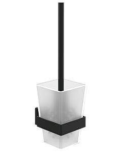 Villeroy und Boch Elements Striking Toilettenbürstengarnitur TVA152017000K5 94x340x118mm, Glas satiniert, mit WC-Bürste, matt black
