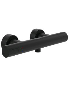 Villeroy & Boch Universal Taps &amp; Raccords thermostat de douche TVS000017000K5 rond, montage mural, noir mat