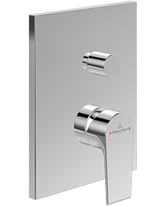 Villeroy und Boch Ensemble de finition Liberty TVS10700500061 Mitigeur de bain à encastrer, avec inverseur, montage mural, chromé