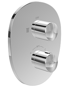 Villeroy und Boch Antao Fertigmontageset TVS11100100061 Unterputz-Thermostat mit Einwege-Mengenregulierung, chrom