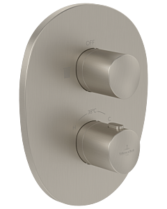 Villeroy und Boch Antao kit de montage final TVS11100100064 thermostat encastré avec réglage du volume unidirectionnel, nickel brossé noir