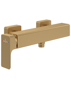 Villeroy und Boch Subway 3.0 Einhebel-Duscharmatur TVS11200100076 mit Rückflussschutz, Wandmontage, brushed gold