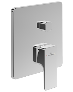 Villeroy und Boch Subway 3. 1930 trim set TVS11200300061 concealed single lever bath mixer, with diverter, wall mounting, chrome