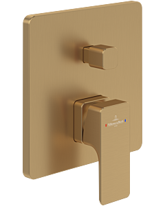 Villeroy und Boch Subway 3. 1930 final assembly set TVS11200300076 Concealed single lever bath mixer, with diverter, wall mounting, brushed gold