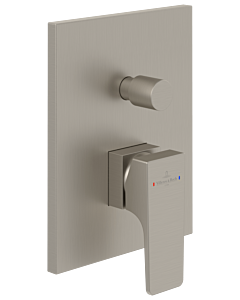Villeroy und Boch Architectura Square Finishing set TVS12500300064 Concealed single-lever bath mixer, wall mounting, brushed nickel black