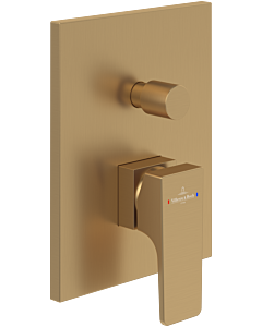 Villeroy und Boch Architectura Square Finishing set TVS12500300076 Concealed single-lever bath mixer, wall mounting, brushed gold