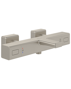 Villeroy & Boch Universal Taps & Fittings Wannen-Thermostat TVT00000200064 eckig, verstellbarer Strahlregler, Wandmontage, brushed nickel black