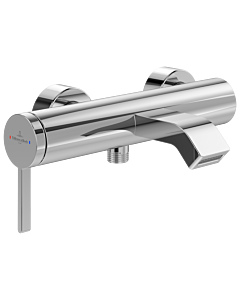Villeroy und Boch Dawn Einhebel-Badewannenarmatur TVT10650115261 mit Umsteller, Rückflussschutz, Wandmontage, chrom