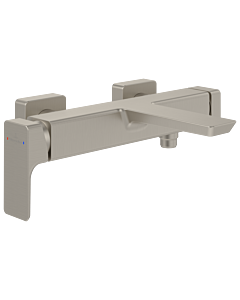 Villeroy und Boch Subway 3. 1930 Single lever bath mixer TVT11200200064 with diverter, backflow protection, wall mounting, brushed nickel black