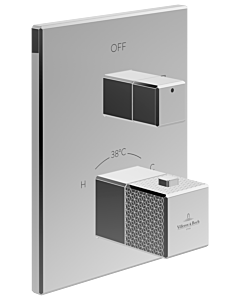 Villeroy und Boch Mettlach trim set TVT12600100061 concealed thermostat with one-way volume control, chrome