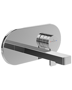 Villeroy und Boch Architectura TVW10311211061 basin mixer with push-open waste set, wall mounting, chrome