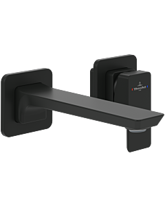 Villeroy und Boch Subway 3. 1930 two-hole single lever basin mixer TVW112007000K5 fixed spout, without pop-up waste, wall mounting, matt black