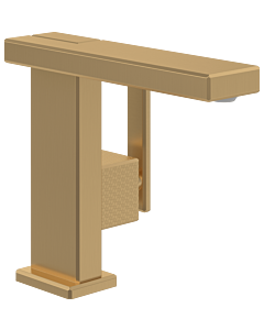 Villeroy und Boch Mettlach Einhebel-Waschtischarmatur TVW12600100076 ohne Ablaufgarnitur, verstellbarer Strahlregler, brushed gold