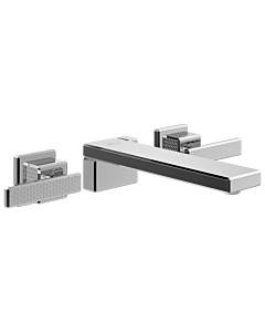 Villeroy und Boch Mettlach trois trous mitigeur lavabo TVW12600400061 sans garniture de vidange , réglable Strahlregler , montage mural, chromé