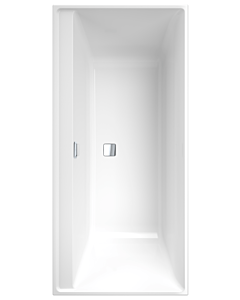 Villeroy und Boch Collaro baignoire rectangulaire UBA160COR2DV-RW 160x75cm, version à encastrer chrome, couleur de la baignoire blanc pierre
