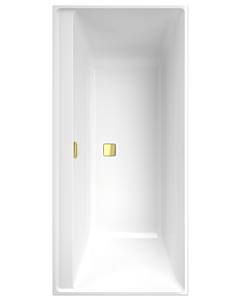 Villeroy und Boch Collaro baignoire rectangulaire UBA160COR2JV-01 160x75cm, version à encastrer or, blanc baignoire blanc alpine