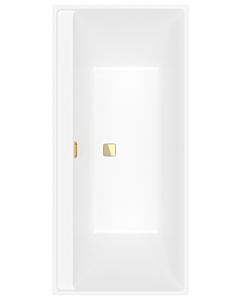 Villeroy und Boch Collaro rectangular bathtub UBA160COR2JV-RW 160x75cm, built-in version gold, tub color Stone White