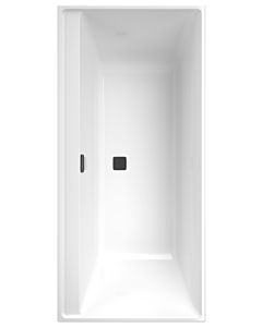 Villeroy und Boch Collaro Rechteck-Badewanne UBA160COR2NV-01 160x75cm, Einbauausführung Black Matt, Wannenfarbe weiß alpin