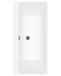Villeroy und Boch Collaro baignoire rectangulaire UBA160COR2NV-RW 160x75cm, version à encastrer noir mat, couleur cuve pierre blanc